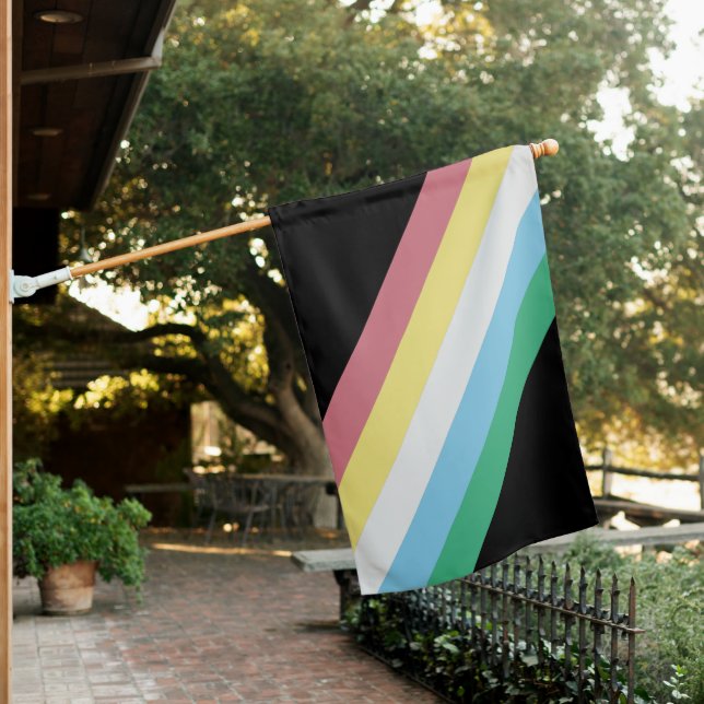 Disability Pride Month Autism Neurodiver House Flag (In SItu)