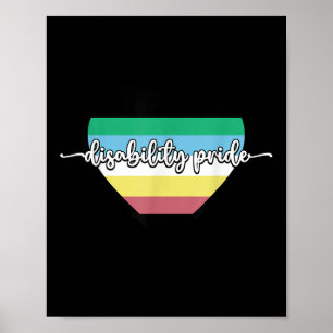 Disability Pride Month Flag Heart Neurodivergent M Poster