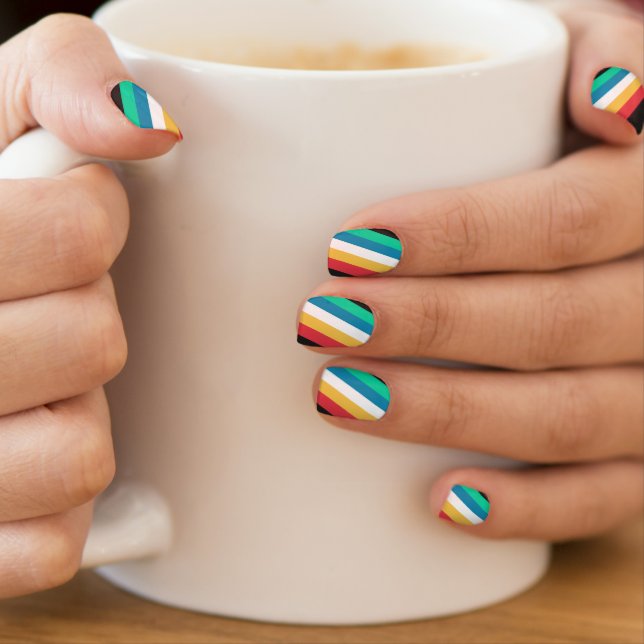 Disability Pride Month Flag Minx Nail Art (Insitu - Mug)