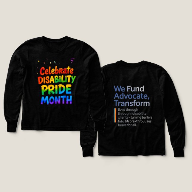 Disability Pride Month July Tri-Blend Shirts (Design Front & Back)