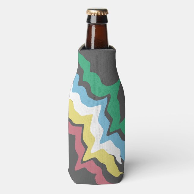 Disability Pride Month Of July Awareness Colors Bottle Cooler (Bottle Front)