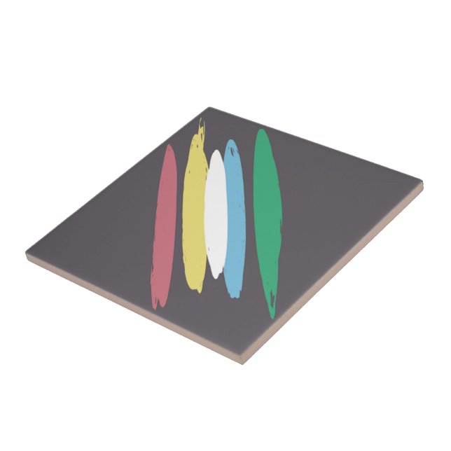 Disability Pride Month Of July Awareness Colors  Ceramic Tile (Side)