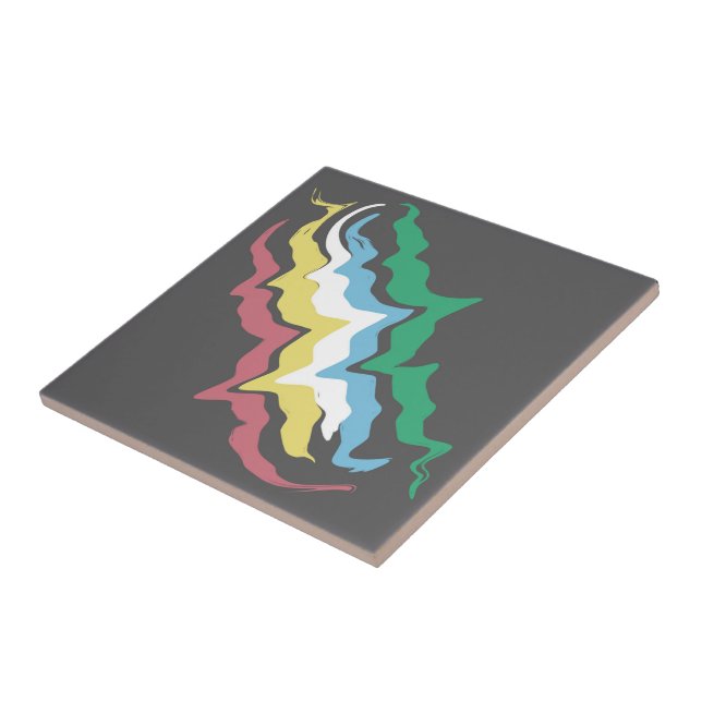 Disability Pride Month Of July Awareness Colors  Ceramic Tile (Side)