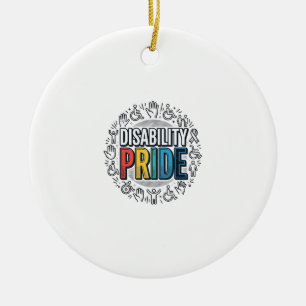 Disability Pride Vintage Inclusive Awareness Shirt Ceramic Ornament