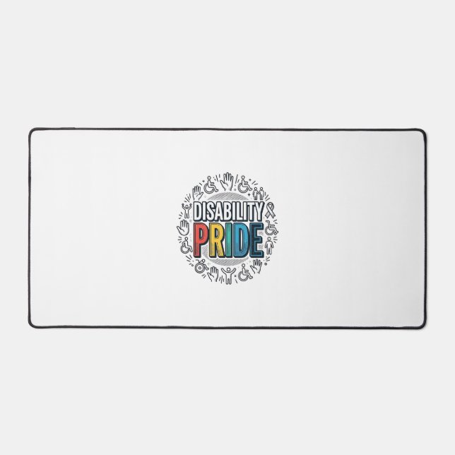Disability Pride Vintage Inclusive Awareness Shirt Desk Mat (Front)