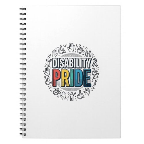 Disability Pride Vintage Inclusive Awareness Shirt Notebook