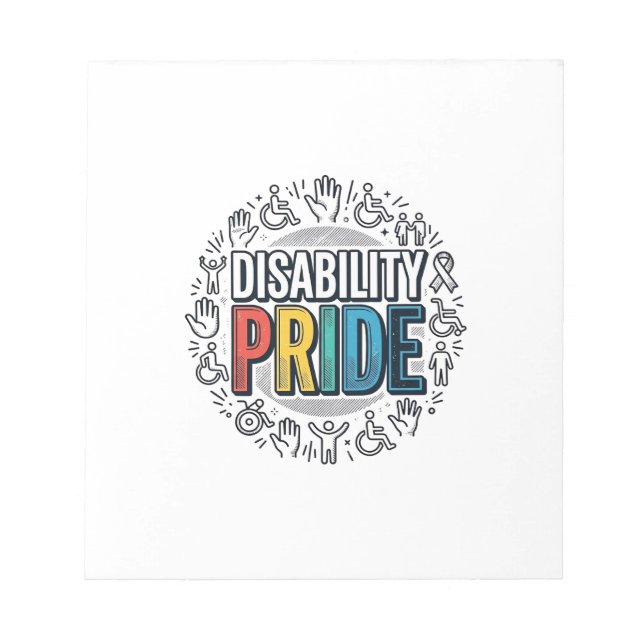 Disability Pride Vintage Inclusive Awareness Shirt Notepad (Front)