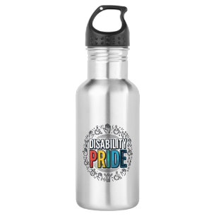 Disability Pride Vintage Inclusive Awareness Shirt Stainless Steel Water Bottle