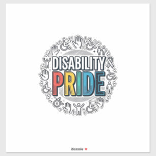 Disability Pride Vintage Inclusive Awareness Shirt Sticker