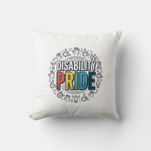 Disability Pride Vintage Inclusive Awareness Shirt Throw Pillow