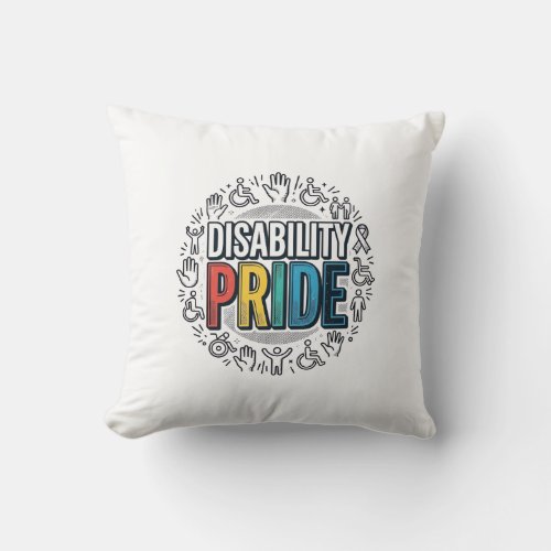 Disability Pride Vintage Inclusive Awareness Shirt Throw Pillow