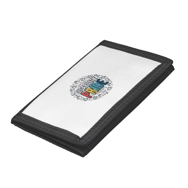 Disability Pride Vintage Inclusive Awareness Shirt Trifold Wallet (Bottom)