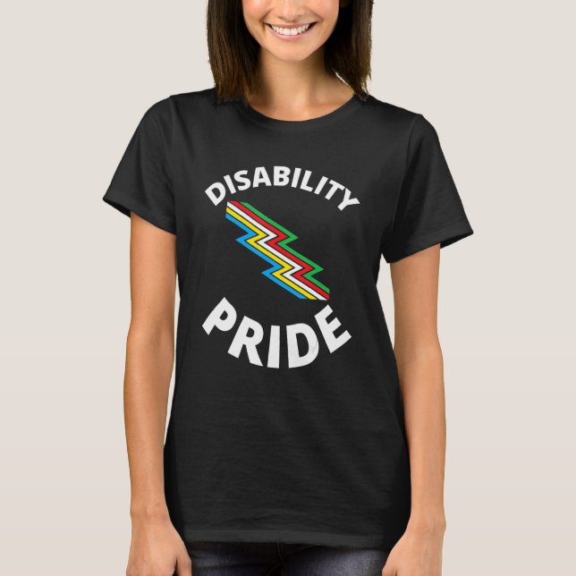 Disability Pride With Flag T-Shirt (Front)