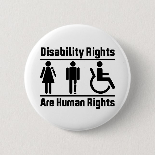 Disability Rights Are Human Rights Square Button (Front)