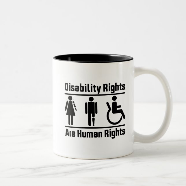 Disability Rights Are Human Rights  Two-Tone Coffee Mug (Right)