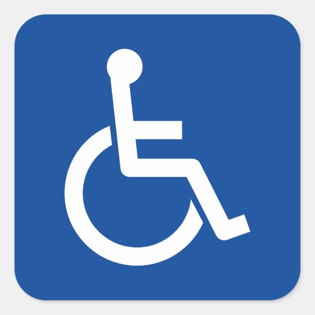 Disability sign wheelchair icon disabled symbol square sticker (Front)