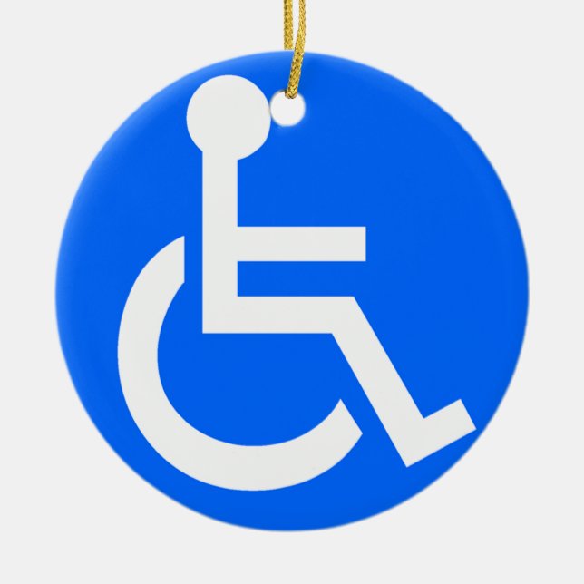 Disability Symbol Ceramic Ornament (Front)