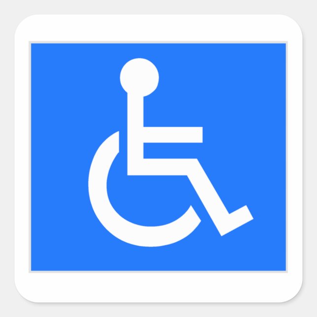 Disability Symbol Square Sticker (Front)