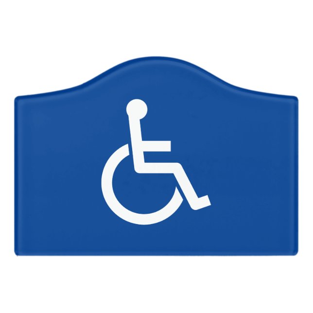 Disability wheelchair icon WC toilet door sign (Small Crest Front)