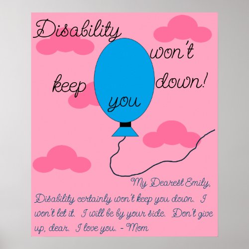 Disability wont Keep You Down Poster