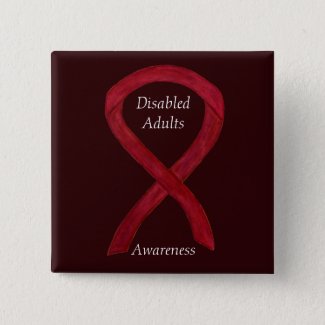 Disabled Adults Awareness Ribbon  Custom Art Pin