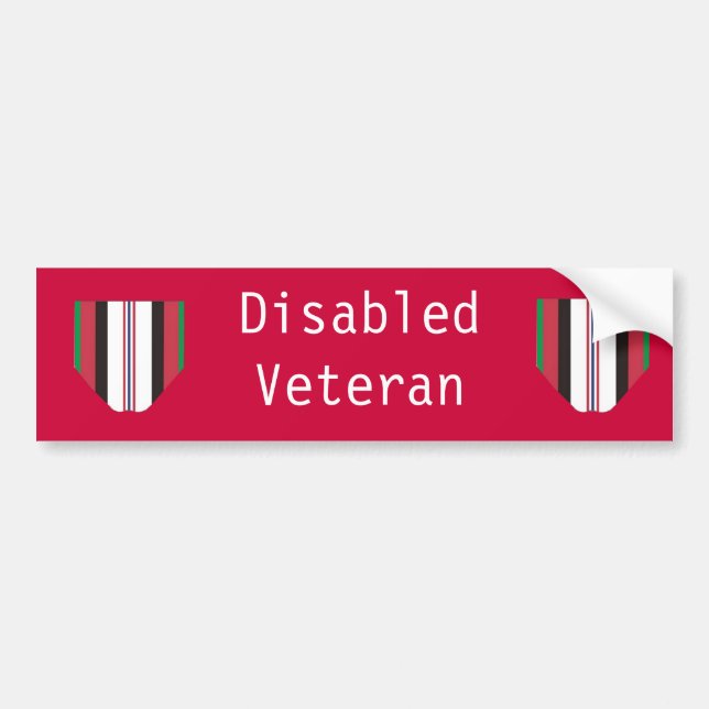 Disabled Afghanistan Veteran Bumper Sticker (Front)