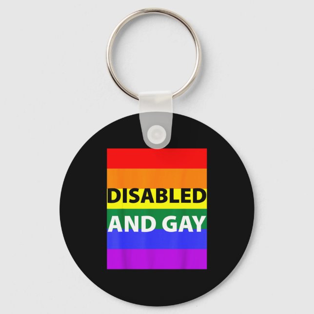 Disabled And Gay Funny For Men Women  Keychain (Front)