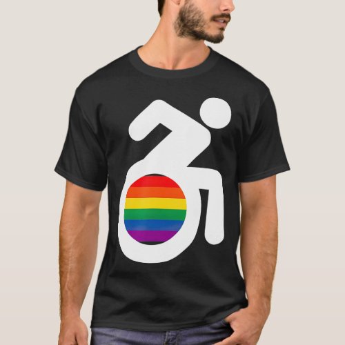 Disabled and Gay LGBT Wheelchair T T_Shirt
