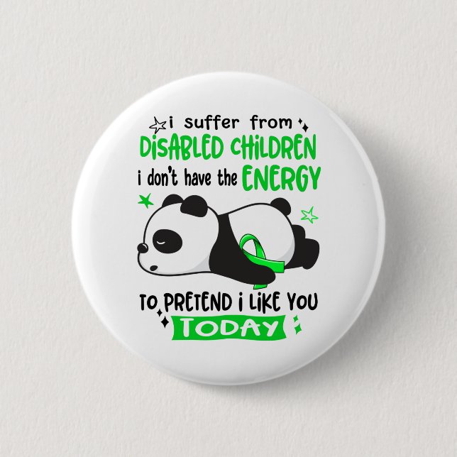 Disabled Children Awareness Month Ribbon Gifts Button (Front)