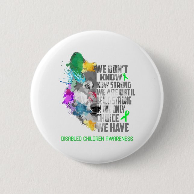 Disabled Children Awareness Ribbon Support Gifts Button (Front)