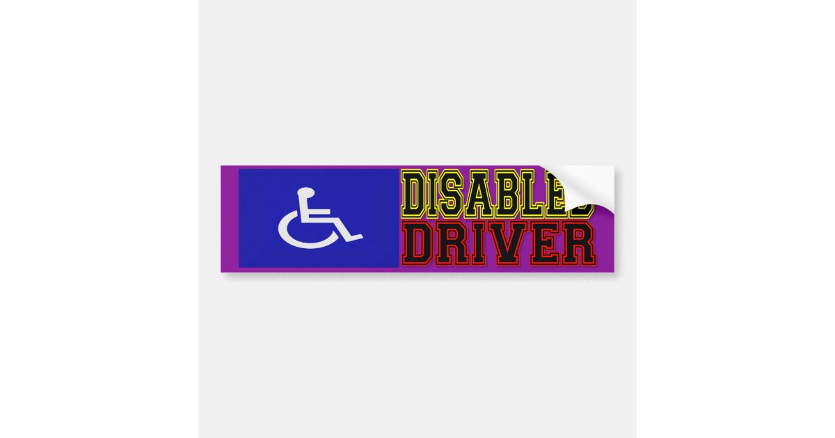 Disabled Driver Bumper Sticker | Zazzle
