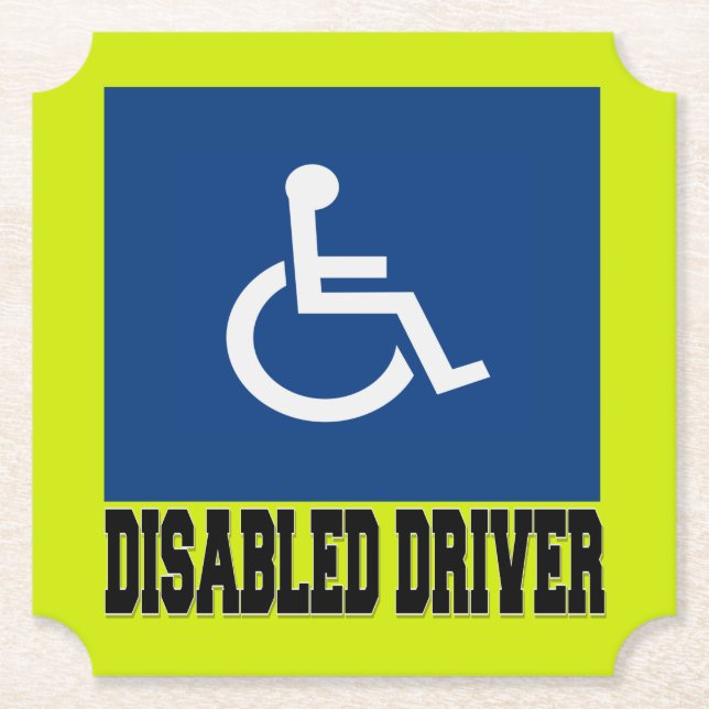 Disabled Driver Paper Coaster (Front)