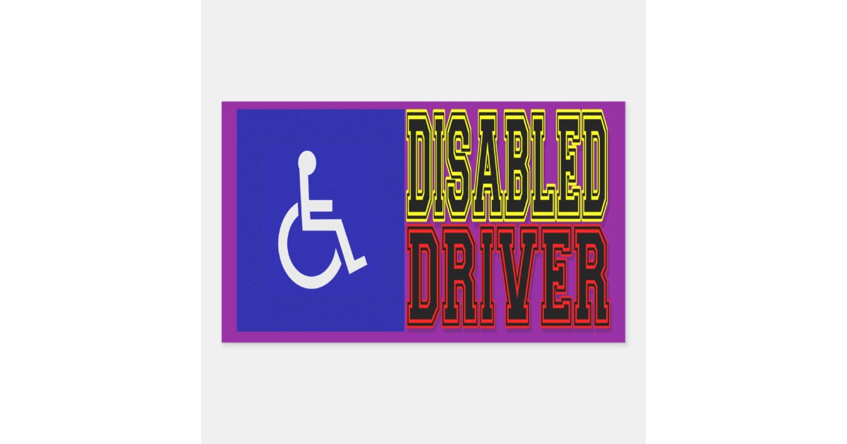 Disabled Driver Rectangular Sticker | Zazzle