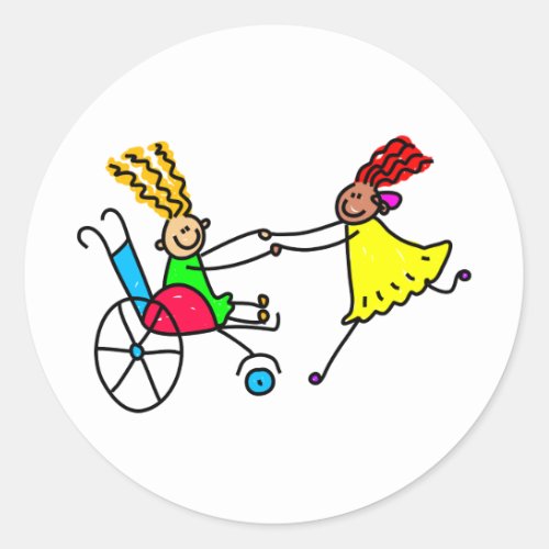 Disabled Friends Classic Round Sticker