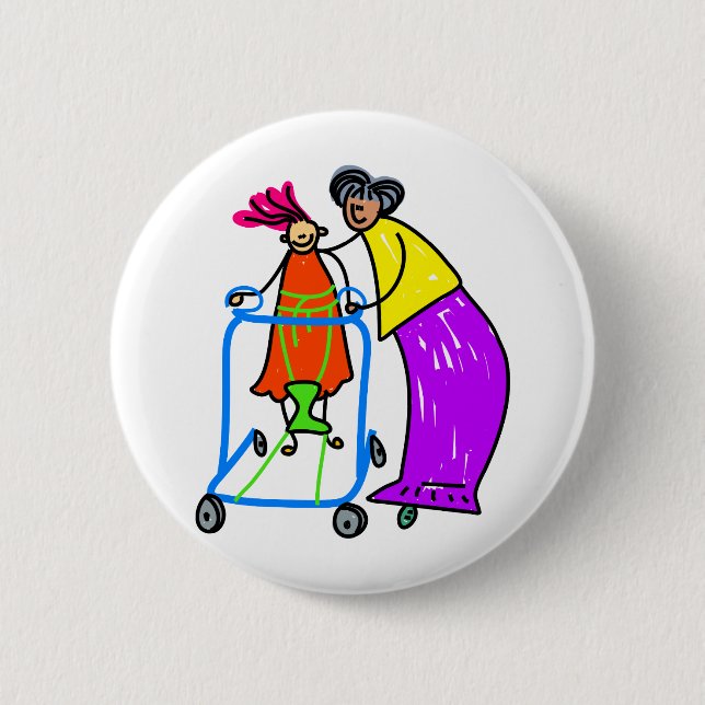 Disabled Girl Button (Front)