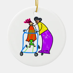 Disabled Girl Ceramic Ornament