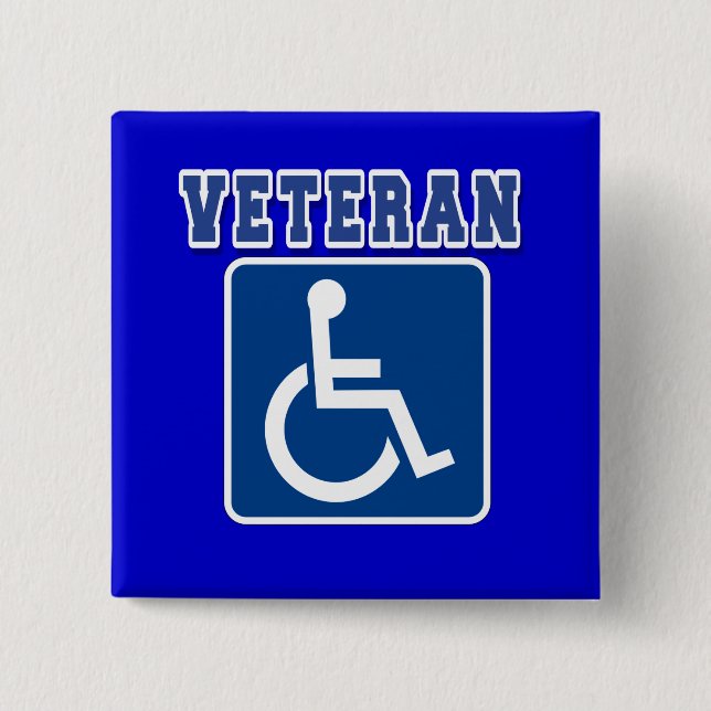Disabled Handicapped Veteran Button (Front)