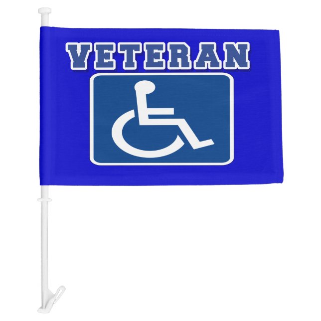 Disabled Handicapped Veteran Car Flag (Front)