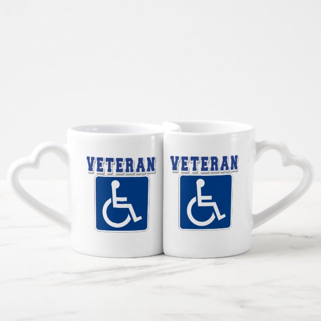 Disabled Handicapped Veteran Coffee Mug Set (Front Nesting)