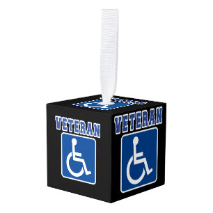 Disabled Handicapped Veteran Cube Ornament