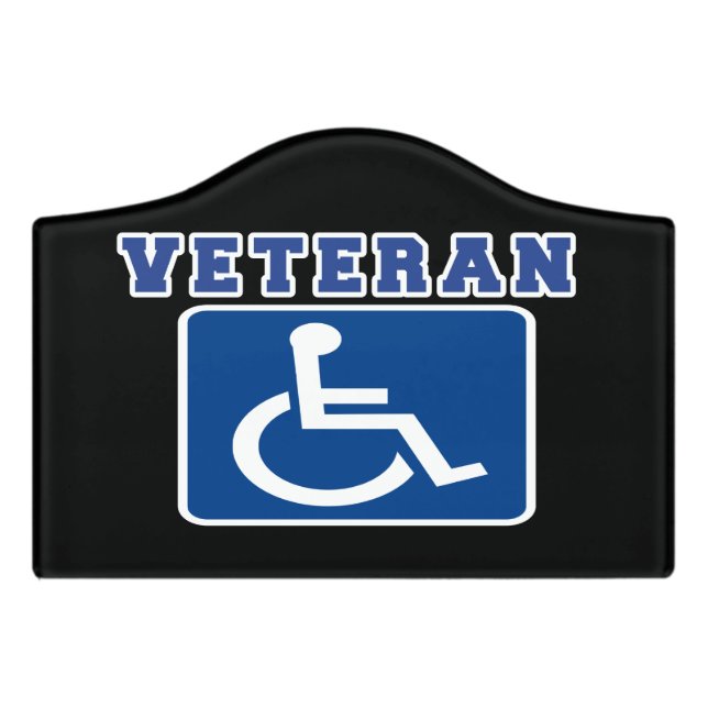 Disabled Handicapped Veteran Door Sign (Small Crest Front)