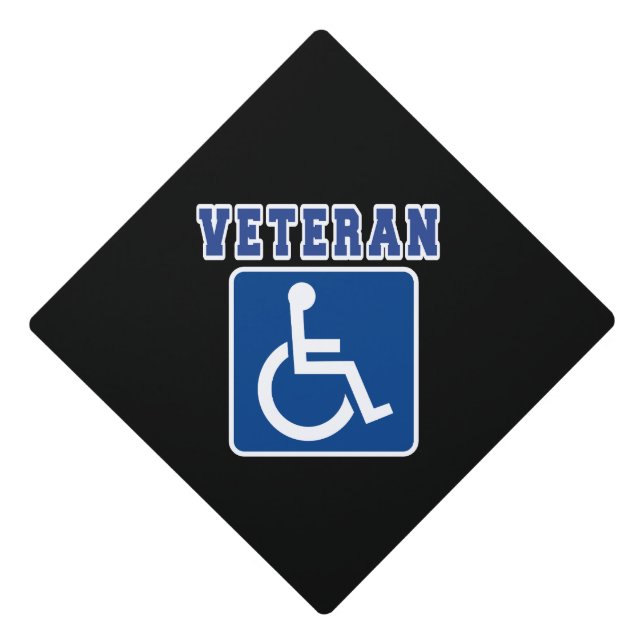 Disabled Handicapped Veteran Graduation Cap Topper (Front)