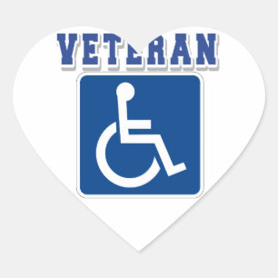Disabled Handicapped Veteran Heart Sticker