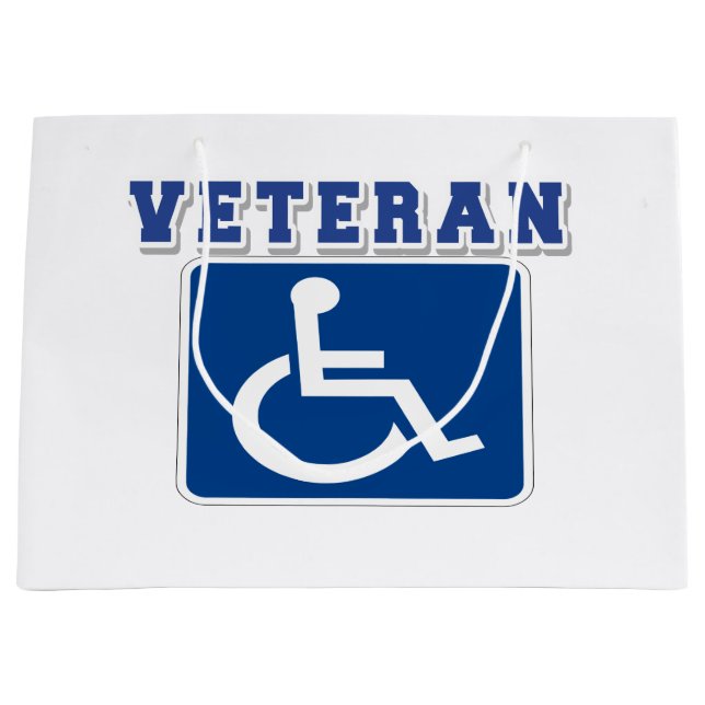 Disabled Handicapped Veteran Large Gift Bag (Front)