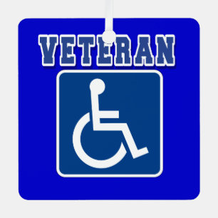 Disabled Handicapped Veteran Metal Ornament