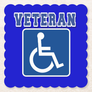 Disabled Handicapped Veteran Paper Coaster
