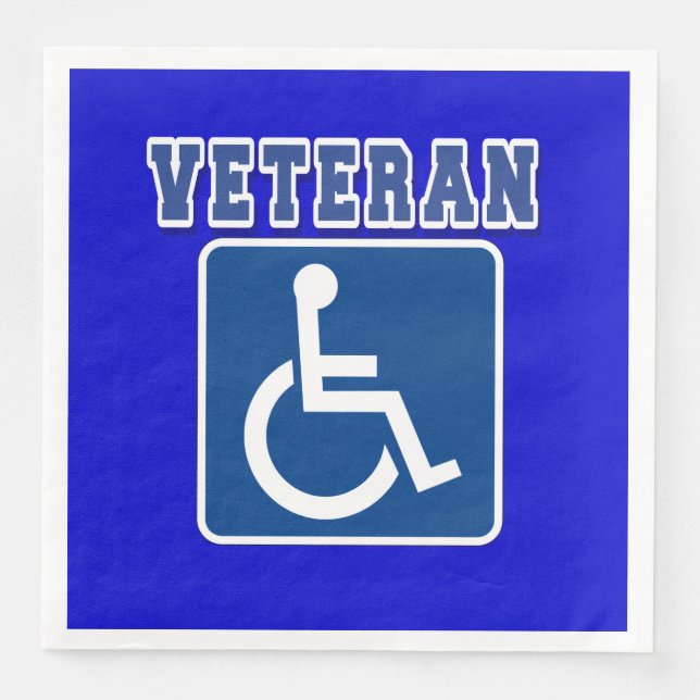Disabled Handicapped Veteran Paper Dinner Napkins (Front)