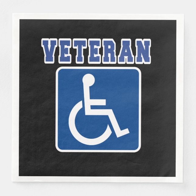 Disabled Handicapped Veteran Paper Dinner Napkins (Front)