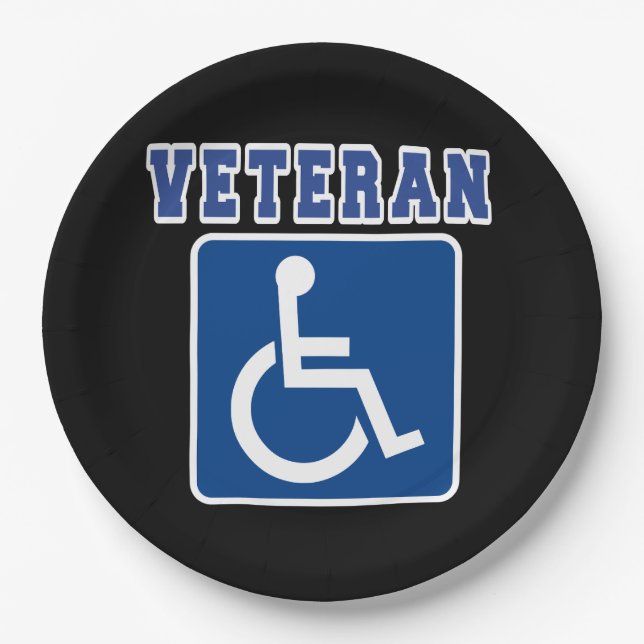 Disabled Handicapped Veteran Paper Plates (Front)
