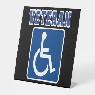 Disabled Handicapped Veteran Pedestal Sign